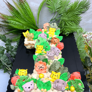 Tarta número con animales 2